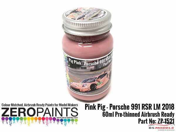 ZP1521 Pink Pig Porsche 991 RSR  LM 2018 paint 60ml Paint Material