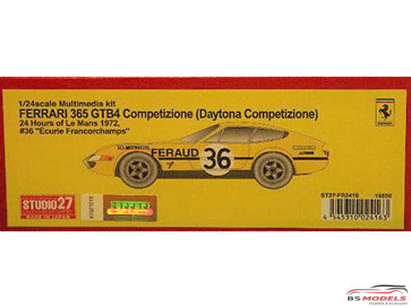 STU27FR2416 Ferrari 365 GTB4 Daytona Competizione  #36  "Ecurie Francorchamps"  LM1972 Resin Kit