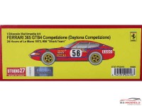 STU27FR2418 Ferrari 365 GTB4 Daytona Competizione  #56    "Shark Team"   LM 1973 Resin Kit