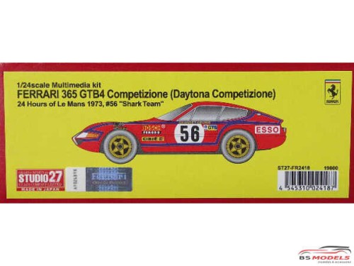 STU27FR2418 Ferrari 365 GTB4 Daytona Competizione  #56    "Shark Team"   LM 1973 Resin Kit