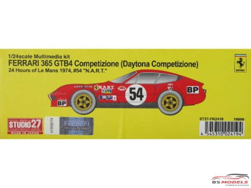STU27FR2419 Ferrari 365 GTB4 Daytona Competizione  #54    "NART"   LM 1974 Resin Kit