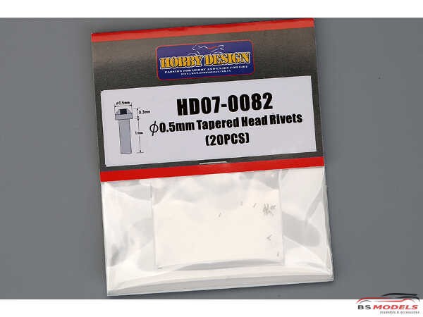 HD070082 0.5 mm Tapered Head Rivets (20pcs) Multimedia Accessoires
