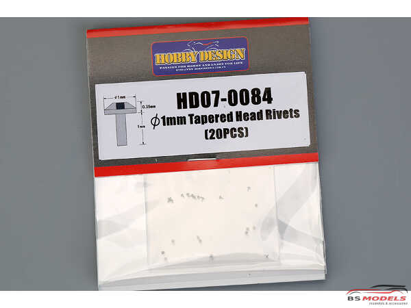 HD070084 1 mm Tapered Head Rivets (20pcs) Multimedia Accessoires