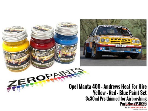 ZP1529 Opel Manta 400 GR B "Andrews Heat for Hire" paint set 3x 30ml Paint Material