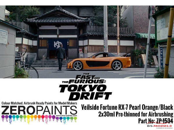 ZP1534 Veilside Fortune RX-7 Pearl Orange/Black pearl paint set 2x 30ml Paint Material