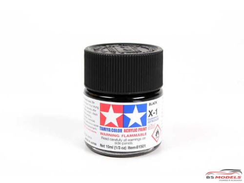 TAM81501 Tamiya color acrylic paint mini  X1 Black  10ml Paint Material