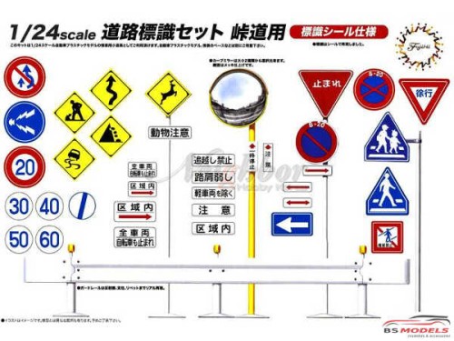 FUJ11634 Road Sign For Pass Road Plastic Kit