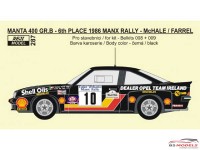 REJI287 Opel Manta 400 Gr B Tudor Webasto Manx Rally 1986  McHale/Farrel Waterslide decal Decal