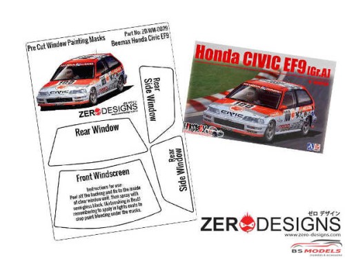 ZDWM0029 Honda Civic EF9  Window painting masks (Beemax) Multimedia Accessoires