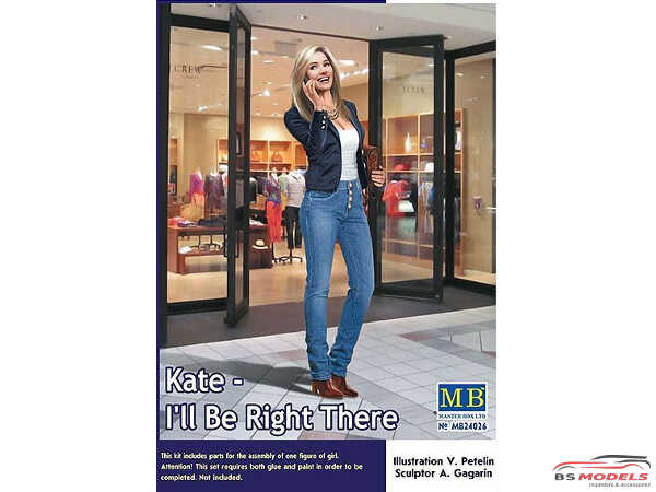 MB24026 Kate with phone "i'll be right there" figure Plastic Kit