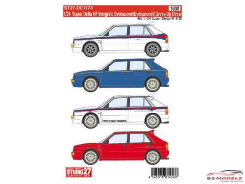 STU27DC1173 Lancia Delta HF integrale  EVO dress up Waterslide decal Accessoires