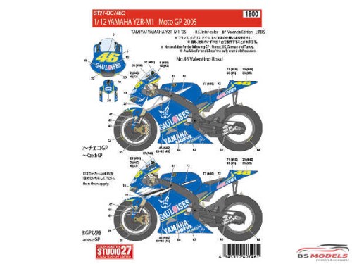 STU27DC746C YZR-M1  Moto GP 2005 Waterslide decal Accessoires