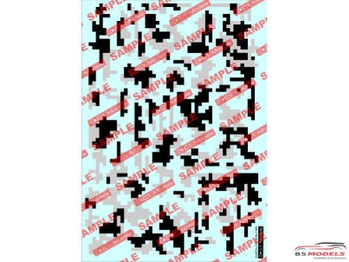 C1DEC002 Urban Digi Camo (Black/Grey) Waterslide decal Decal