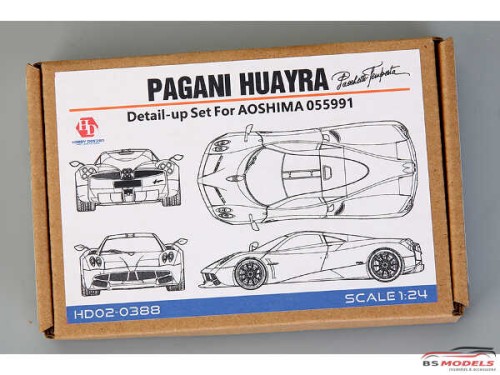 HD020388 Pagani Huayra Detail set (PE+resin+metal parts+logo) for AOS 055991 Multimedia Accessoires