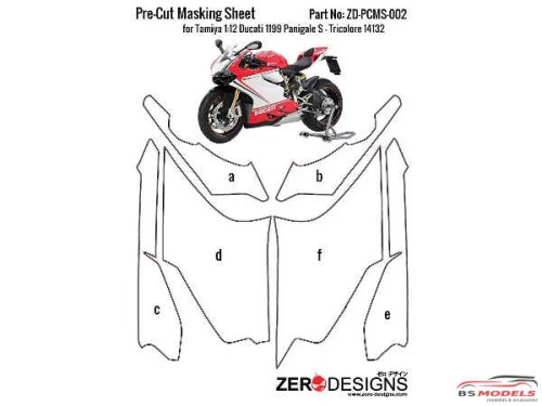ZDPCMS002 Pre-Cut masking sheet for Ducati 1199 Panigale S - Tricolore (TAM 14132) Multimedia Accessoires