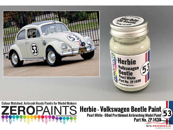 ZP1439 Herbie #53 Volkswagen Beetle paint 60 ml Paint Material