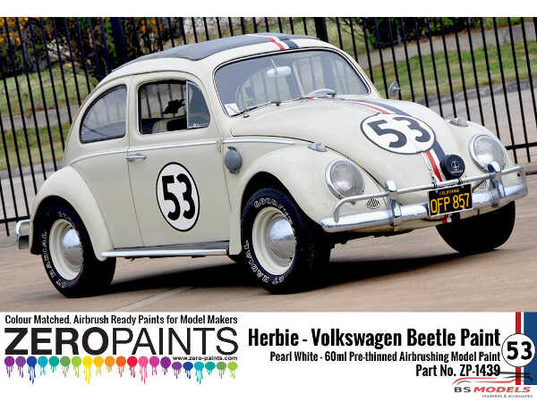 ZP1439 Herbie #53 Volkswagen Beetle paint 60 ml Paint Material