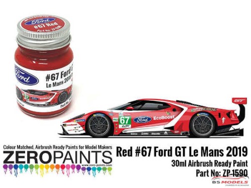ZP1590 #67 Ford GT Le Mans Red Paint  30ml Paint Material