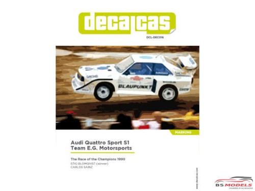 DCLDEC016 Audi Quattro Sport S1 Team E.G. Motorsport   Race of Champions 1990 Waterslide decal Decal