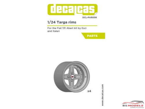 DCLPAR006 Targa resin rims for Fiat 131 Resin Accessoires