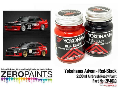 ZP1610 Yokohama Advan Sponsored Red and black paint set 2x30ml Paint Material