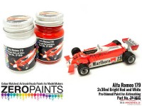 ZP1615 Alfa Romeo 179C Fluorescent red and white paint set 2x30ml Paint Material