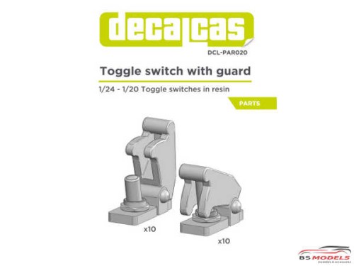 DCLPAR020 Toggle switch with guard   10 + 10 pcs Resin Accessoires