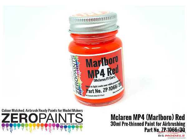 ZP1066-30 Mclaren MP4 (Marlboro) Red Paint 30ml Paint Material
