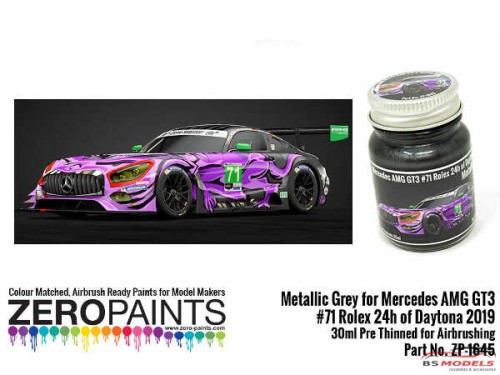 ZP1645 Mercedes AMG GT3 #71 24H Daytona 2019 Metallic grey Paint 30ml Paint Material