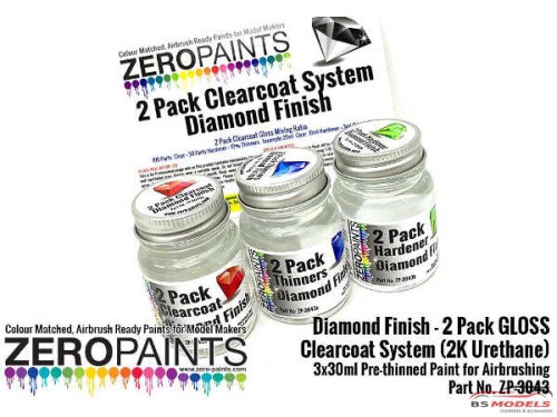 ZP3043 Diamond Finish - 2 Pack GLOSS clearcoat system (2K Urethane) 3x30ml Paint Material