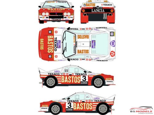 RD24022 Lancia 037  "Bastos"  #3   Rally van Haspengouw 1985 Waterslide decal Decal