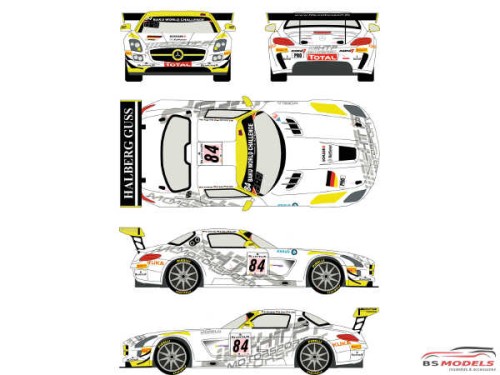 RDE24004 Mercedes SLS GT3  #84   Spa 24H 2013 Waterslide decal Decal