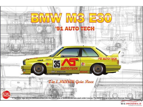PN24014 BMW M3 E30  1993  JTC & 1991 Macau GP Plastic Kit