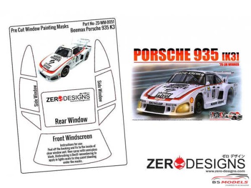 ZDWM0051 Porsche Kremer 935 K3 Pre-Cut Window Painting Mask Multimedia Accessoires