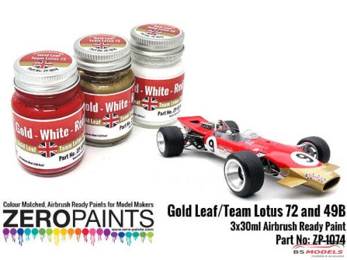 ZP1074 Gold Leaf / Team Lotus 72 Paint set 3x30ml Paint Material