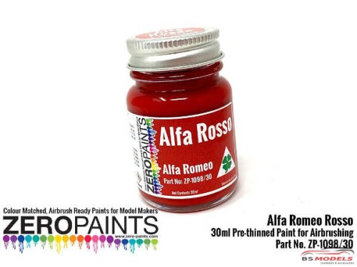 ZP1098-30 Alfa Romeo - Rosso (Red) Paint 30ml Paint Material