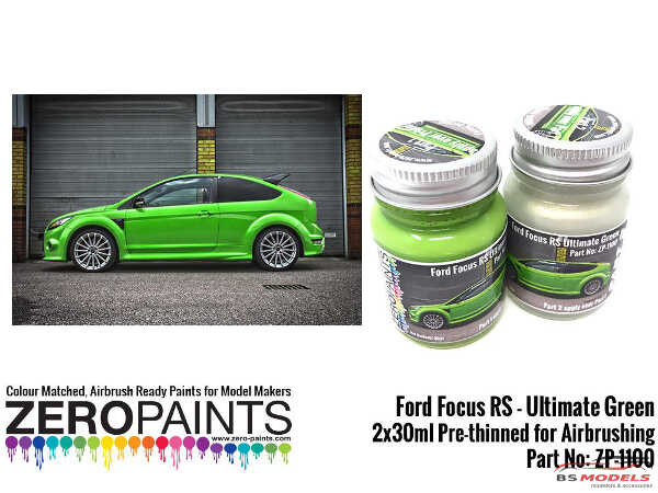 ZP1100 Ford Focus RS Ultimate Green Paint 2x30ml set Paint Material