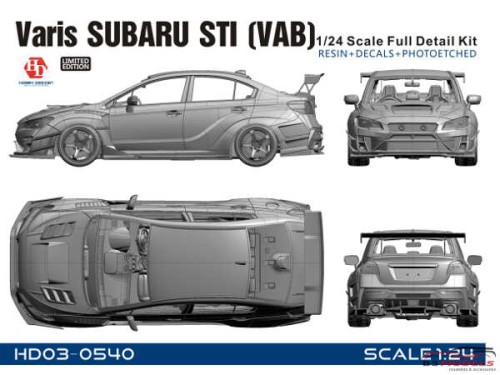 HD030540 Varis Subaru STI (VAB) full detail kit Multimedia Kit