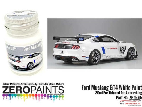 ZP1665 Ford Mustang GT4 White Paint 30ml Paint Material