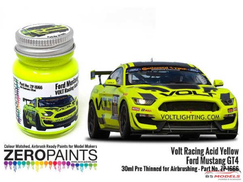 ZP1666 Volt Racing Acid Yellow for Ford Mustang GT4 Paint 30ml Paint Material