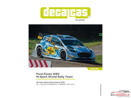 DCLDEC028 Ford Fiesta WRC " M-sport World Rally Team" ADAC  Deutschland Rally 2018 Waterslide decal Decal
