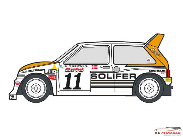 DCLDEC042 MG Metro 6r4  Pikes Peak Climb Hill 1987  "Solifer" #11 Waterslide decal Decal