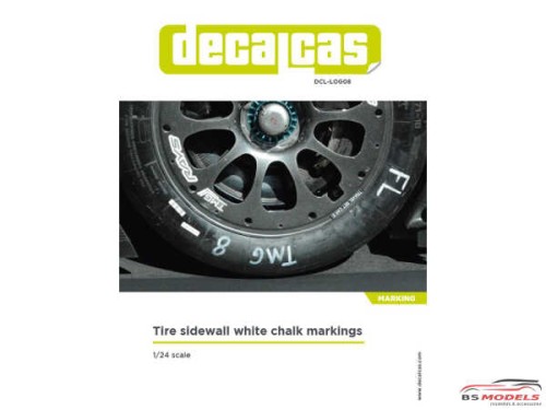 DCLLOG008 Tire sidewall white chalk markings Waterslide decal Decal