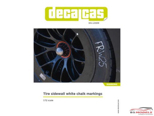 DCLLOG009 Tire sidewall white chalk markings Waterslide decal Decal