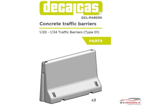 DCLPAR030 Concrete Traffic barriers   (2pcs) Resin Accessoires