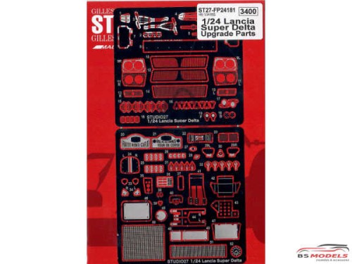 STU27FP24181 Lancia Super Delta Grade Up Parts (For Hasegawa) Etched metal Accessoires