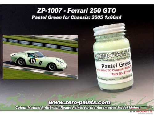 ZP1007-17 Pastel Green for 1962 Ferrari 250 GTO  chassis 3505GT  60ml Paint Material