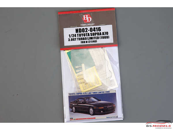 HD020416 Toyota Supra A70  3.0 GT Turbo (1988)  FOR HAS 21140 Etched metal Accessoires