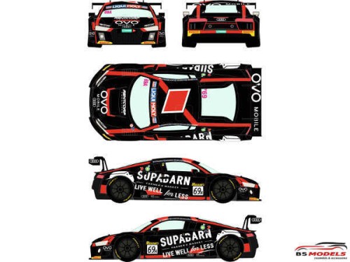 RDE24044 Audi R8  LMS GT3  #69A  Liqui Molly  12h of Bathurts 2018 Waterslide decal Decal