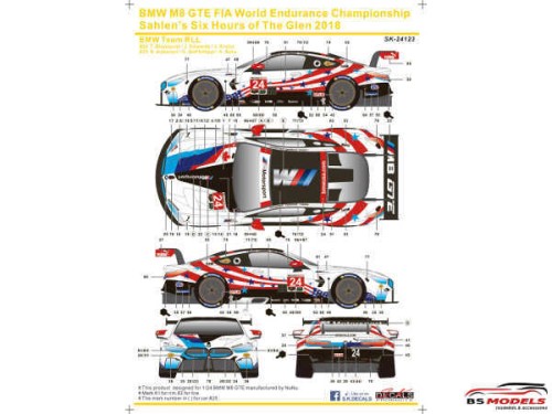 SK24123 BMW M8 GTE WEC Sahlen Six Hours of the Glen 2018  Team TLL Waterslide decal Decal